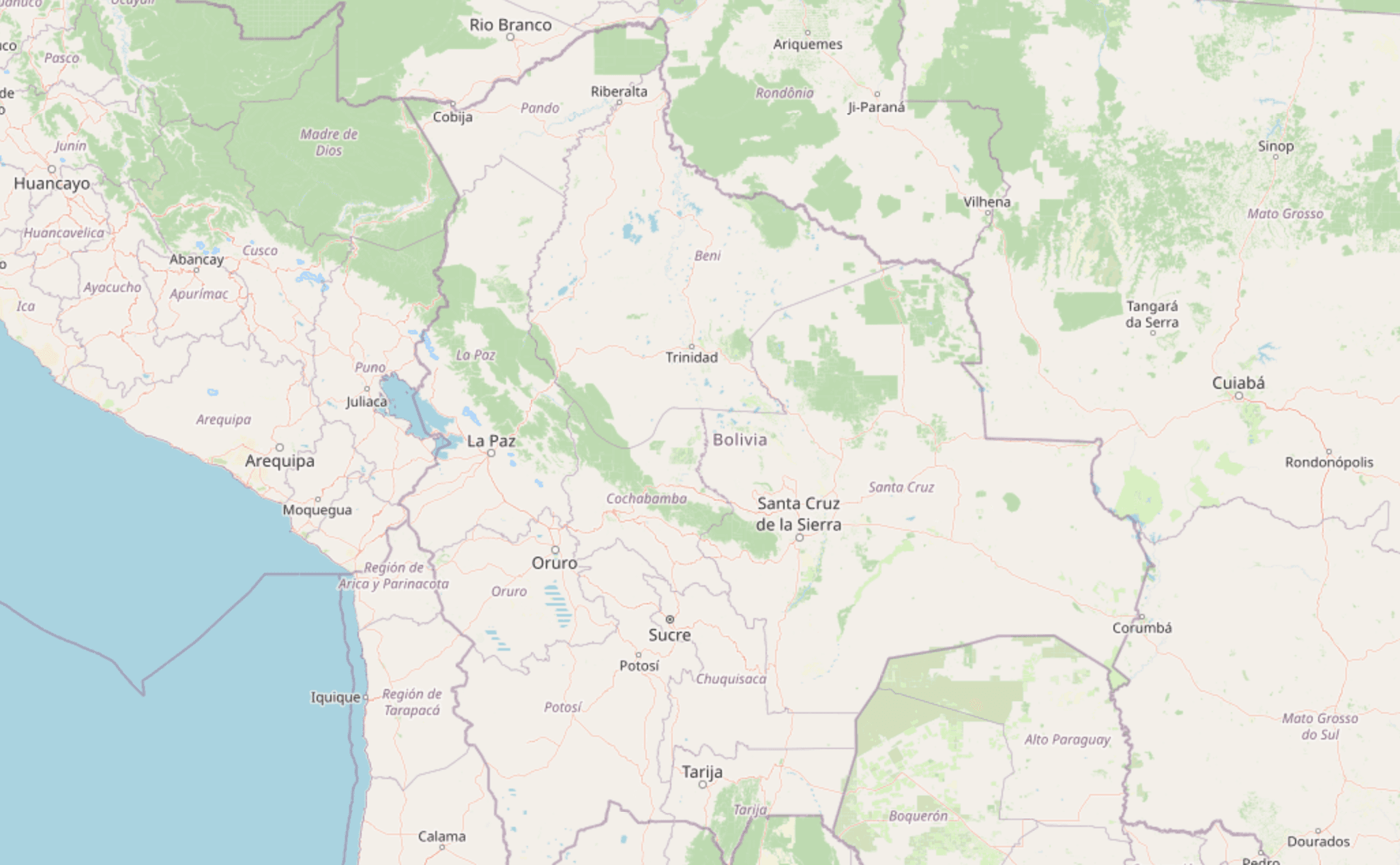 Mapa de Bolivia
